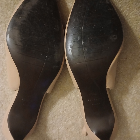 Cole Haan Womens  Go-To Pumps Slingback Kitten Heel Beige Leather Pointed 10B FL - Picture 3 of 6